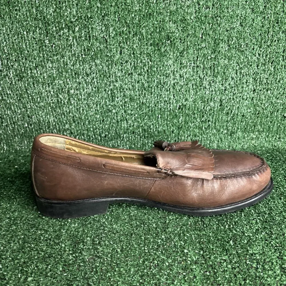 Weejuns Kiltie Tassel Loafer Mens 11.5 D Brown Leather Preppy Classic *See Pics*